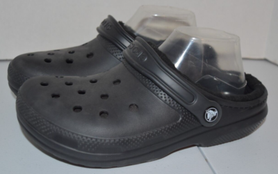 Crocs Dual Comfort 203591 Fleece Lined Black Men 6 Women 8 