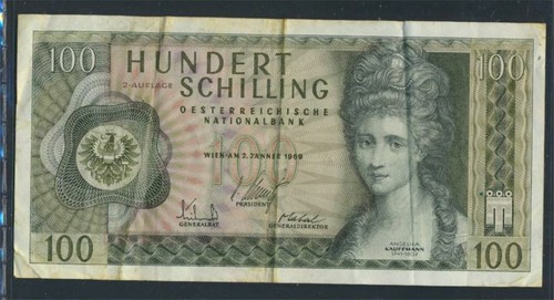 Austria catalog-number.: 282 (146a) 2. reissue used (III) 1969 100 Schilling (76 - Picture 2 of 2