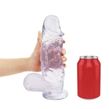 XXL Extra Large Huge Realistic G-spot Anal Dildo Cock with Balls Suction Cup