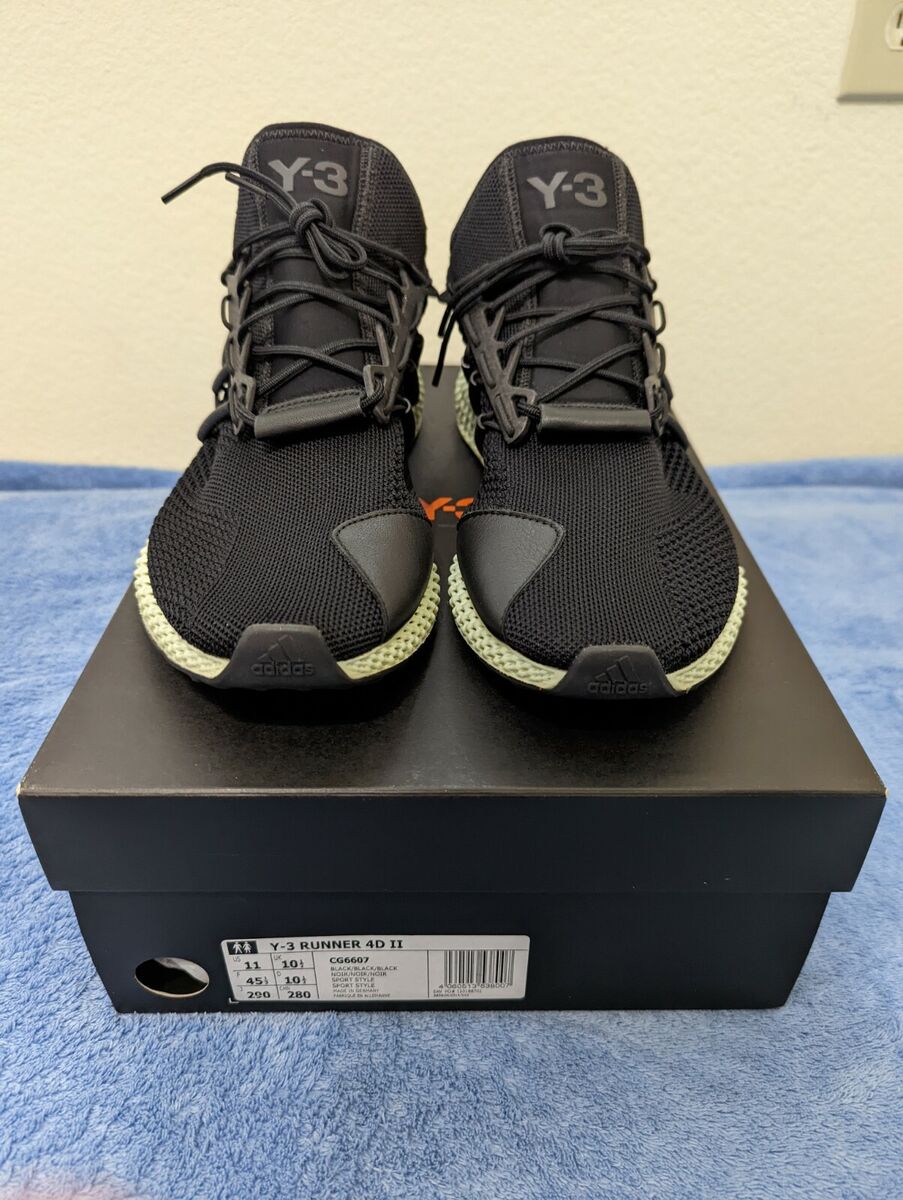 Size 11 - adidas Y-3 Runner 4D II Core Black for sale online Size 11 - adidas Y-3 Runner 4D II Core Black for sale online