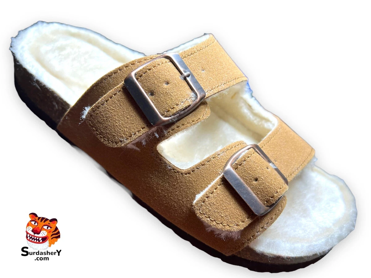 Cushionaire Lane Cozy Faux Fur Lined Sandals Women s Size 9 eBay