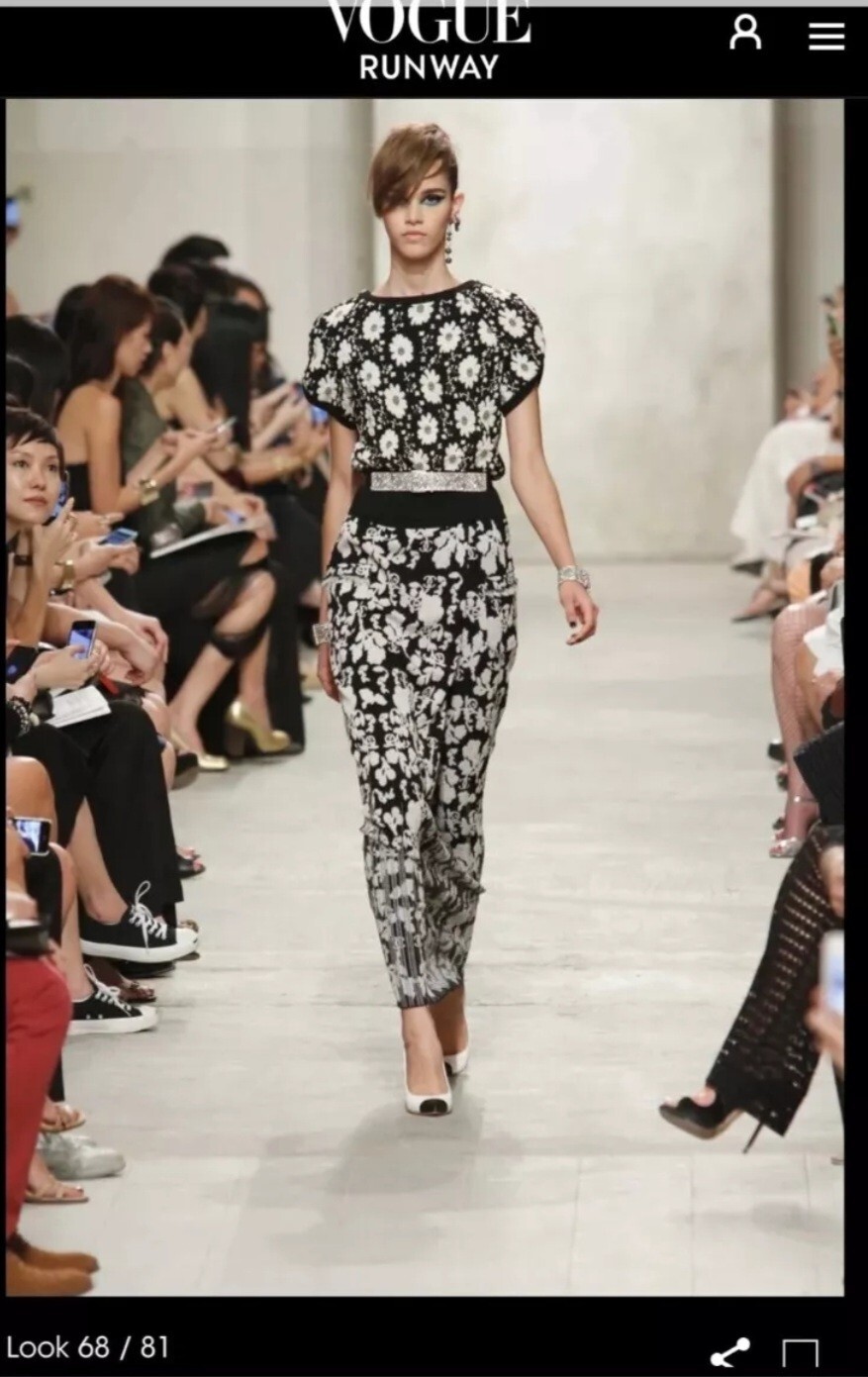 4K Chanel 2014 Black Floral Printed Sweater Top 40 42 44 8 10 12 Shirt 14c M L thumbnail 12