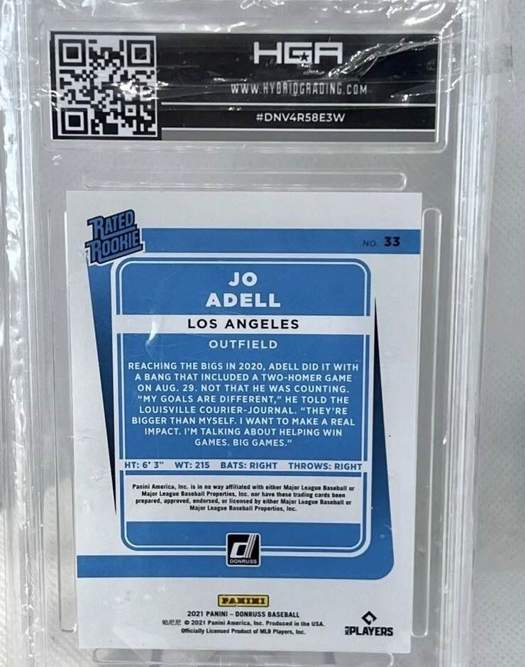 2021 panini donruss jo adell rated rookie 100 one hundred emoji HGA PRISTINE 10 - Image 2 of 2