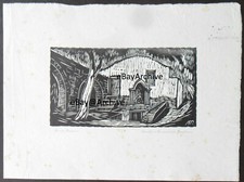 1940 Mario Rognini Amalfi la Cartiera Pagliara Włochy Salerno akwaforta vintage