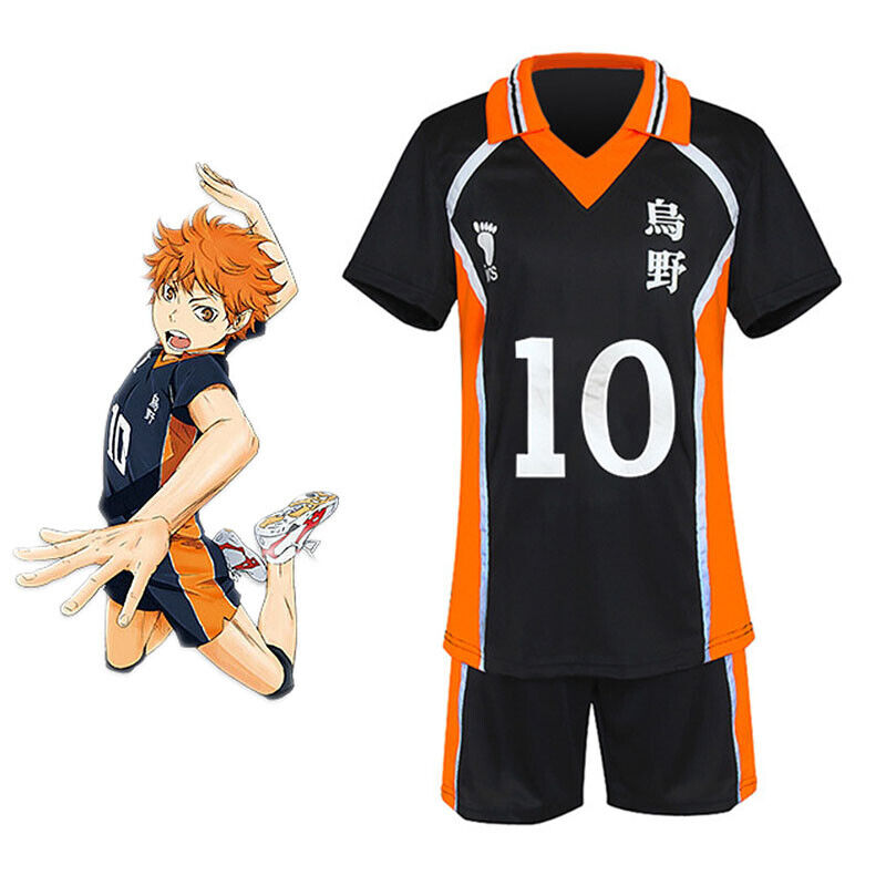 Anime Haikyuu!! Karasuno High School Shoyo Hinata Jersey Uniform Cosplay  Costume