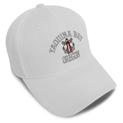 Baseball Cap Anchor Yaquina Bay Lighthouse Or Embroidery Strap Closure 1 Size