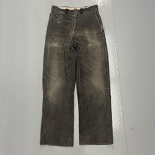 Vintage 50s 60s Black/Grey Wide Leg Corduroy Pants 28x29 1950s True Vintage