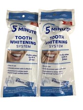 New 2 pk Natural White 5 Minute Teeth Whitening Kit Gel With Mouth Tray   