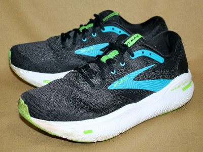 BROOKS Men's Ghost Max Cushion Neutral Running Shoe Size 12 EE Black Atomic Blue