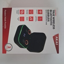 AKAI Wireless Bluetooth Earbuds  A61078BLK with VOICE ASSIST TECHNOLOGY in Black