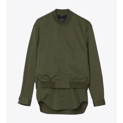 3.1 Phillip Lim Mens Layered Bomber Jacket Olive Green F181-6749STIM Size M EUC