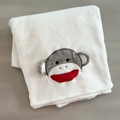 Baby Starters Sock Monkey Blanket Cozy Newborn Infant Toddler Nap Time 30x40