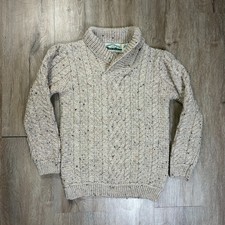Aran Crafts Youth Sweater Gray 100 Merino Wool 8-11 Years Knit Ireland