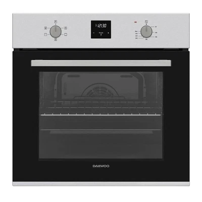 Daewoo Einbau Backofen Umluft Grill Silber AntiFingerPrint Oberfläche Uhr Timer