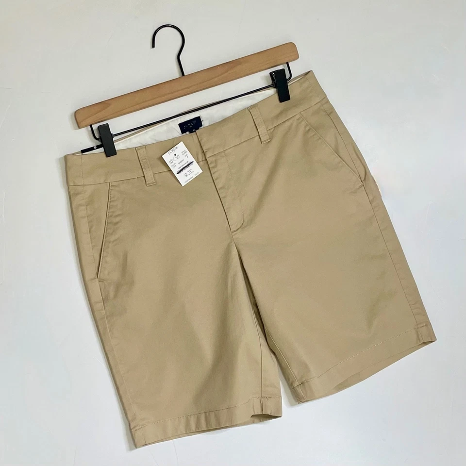 ¡¡NUEVO CON ETIQUETAS!! J. CREW Factory 9” Frankie Bermuda Pantalones Cortos Chinos Caqui Claro Preppy Talla 6 Foto 2 de 4