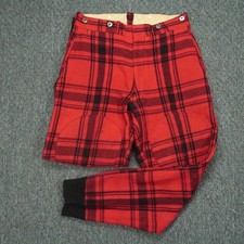 VINTAGE Woolrich Pants Mens 31x32 Red Buffalo Plaid Hunting Wool Outdoors USA 