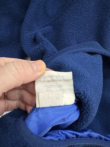 VTG Patagonia Synchilla Fleece Mens Large Cobalt Blue Pullover Snap Made In USA - Picture 8 of 11
