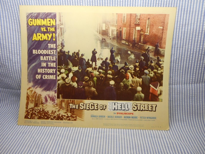 Four 1961 LOBBY CARDS for THE SIEGE OF HELL (SIDNEY) STREET