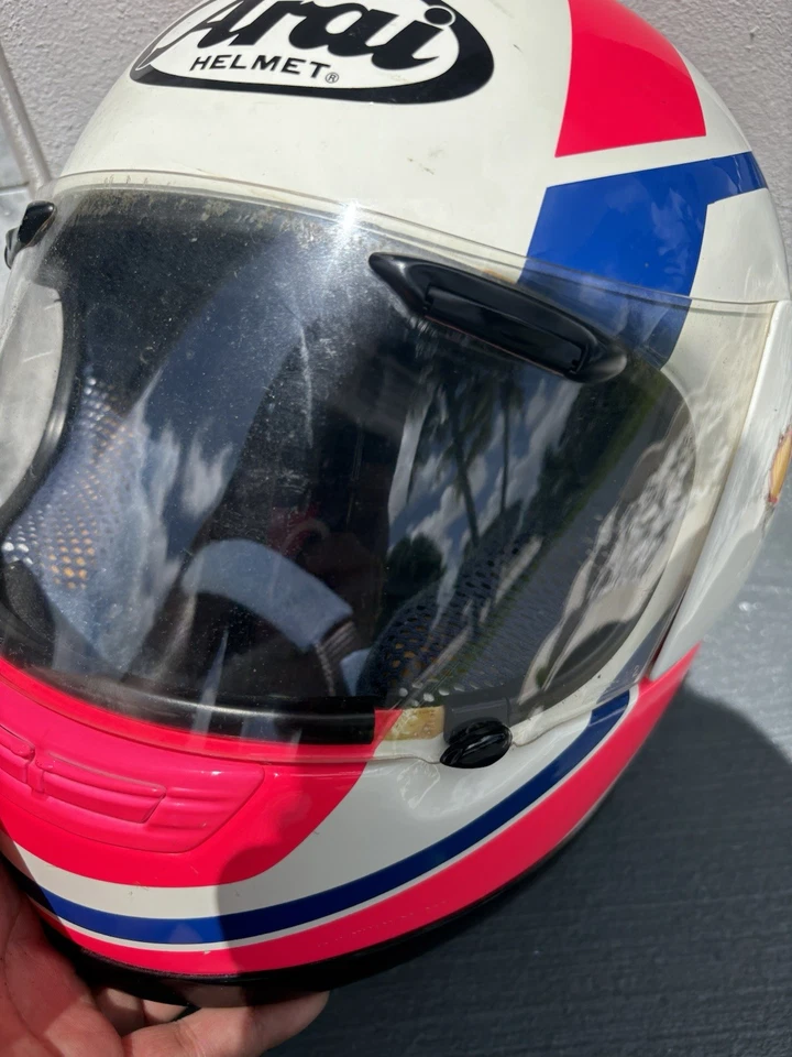 Casco Arai de Colección Doug Chandler Quantum/S Hecho en Japón Años 90 Rayas Carreras Foto 3 de 4