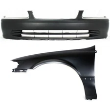 Bumper Cover Kit For 2000-01 Toyota Camry Front Left Bumper Cover and Fender 2Pc