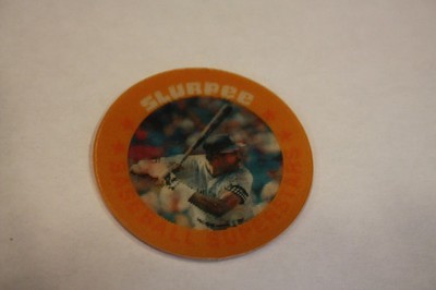 1986 Slurpee Triple Stars Coins Orange Back George Bell Darryl Strawberry HOF