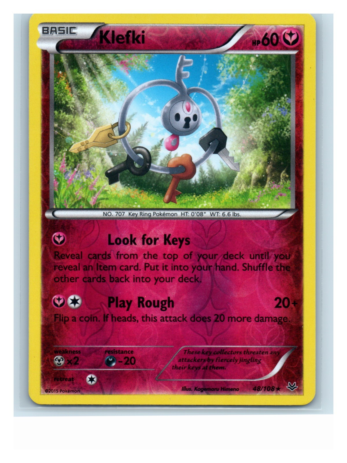 Klefki Reverse Holo 48/108 Rare XY - Roaring Skies LP
