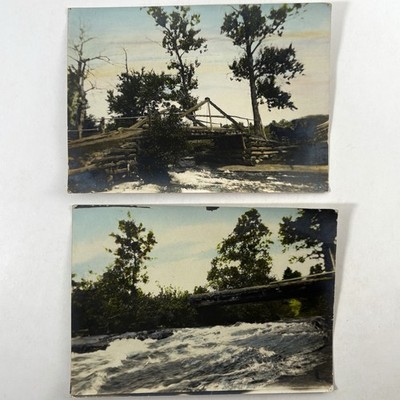 Cap A L Aigle Quebec Canada Antique 1920 s Photos Lot Old Bridge Hand Tinted