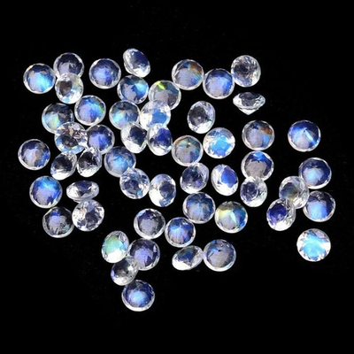 #ad AAA Natural Rainbow Moonstone Faceted Round Shape Loose Gemstone $103.49