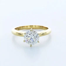 Solitaire Engagement Ring Classic 18K Gold 1.78 CT Round Lab-Grown Diamond D SI2