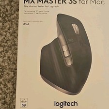 Logitech MX Master 3S for Mac Wireless Bluetooth Mouse Quiet Click MagSpeed Bla  