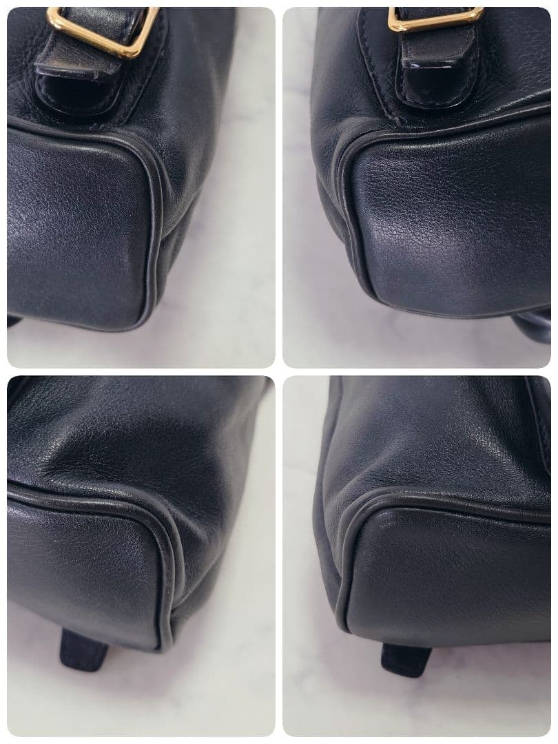 Authentic GUCCI Bamboo Mini Backpack Dark Navy Le… - image 12