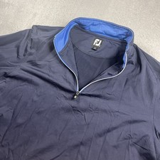 FootJoy 1/4 Zip Golf Pullover Men's M Blue Performance Sweater Quarter FJ Logo
