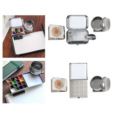 Leerer Aquarellfarben Palettenbehälter, Stiftwaschbehälter mit Metallclip für
