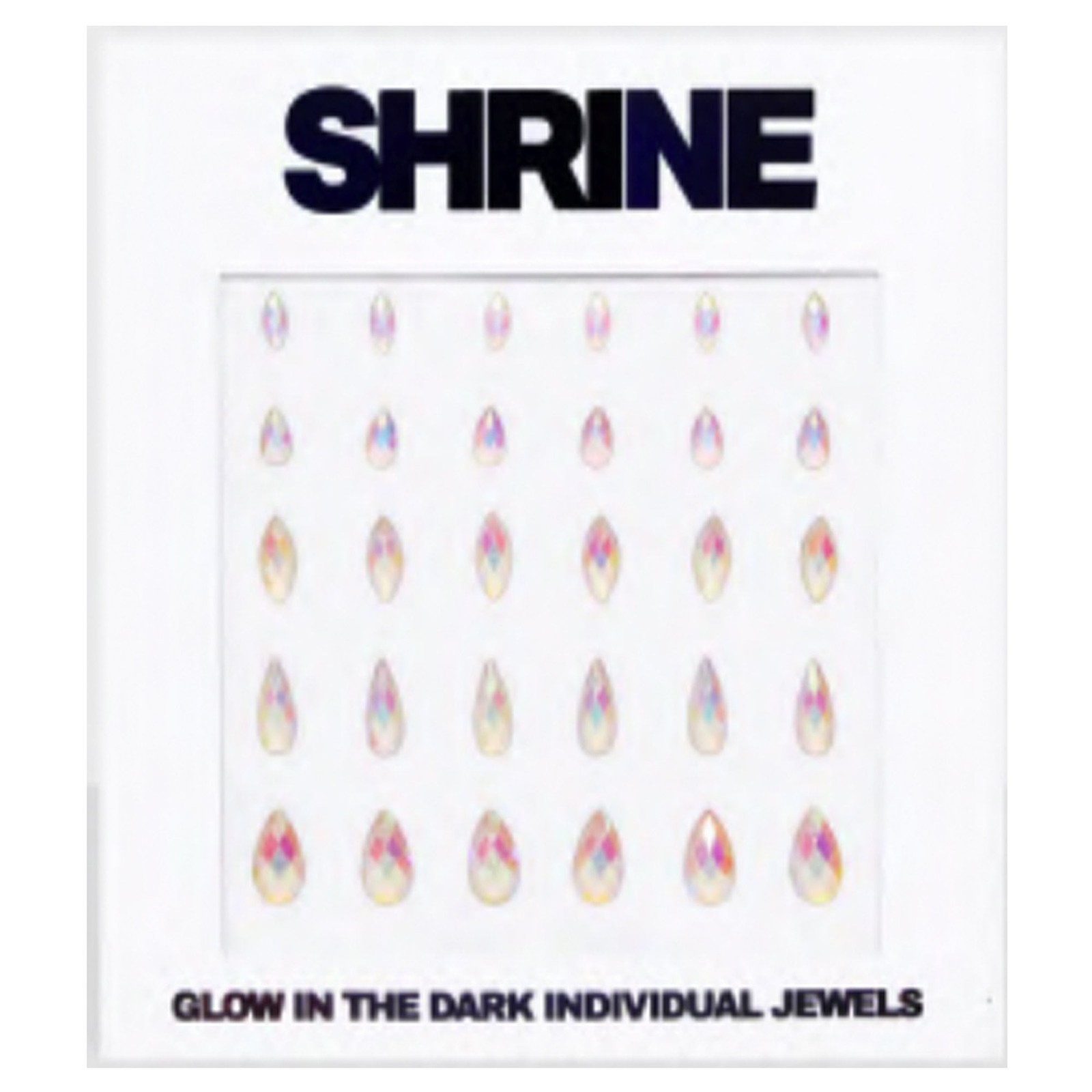 Shrine Beauty Self Adhesive Face Jewels (30x Glow In The Dark Individual Jewels)