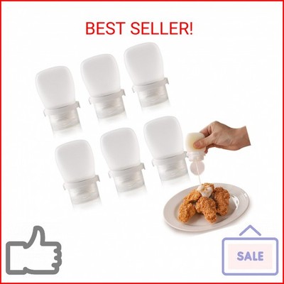 RAMFIYN 6 Pack Silicone Condiment Squeeze Bottles Small Salad Dressing Bottles t