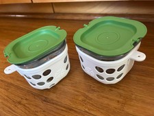 Lot 2 Lifefactory Glass Storage Containers w. Silicone Sleeves - BPA-Free