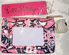 LILLY PULITZER Key ID Card Case HANGING WITH MY BOO Coin Purse Key Ring NWT RARE