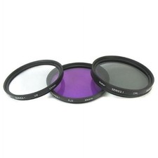 Vivitar 55mm UV, FLD, CPL 3-Piece Filter Kit
