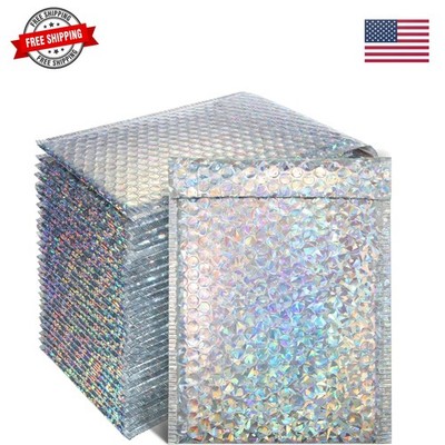 30 Pcs 7 x 11 Inch Holographic Bubble Mailers Waterproof Padded Shipping Enve...