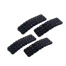4Pcs Black Rhinestones Snap Hair Clips for Women Girls Rectangular Hairpins K...