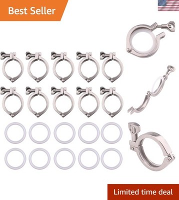 Stainless Steel 304 Single Pin Heavy Duty Tri-clamp with Wing Nut for Ferrule...