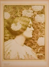 1890s Original French Art Nouveau Maitre de L'Affiche Poster, Woman-Paul Berthon