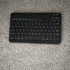 Slim Black Bluetooth Tablet Keyboard Portable Built-In Battery