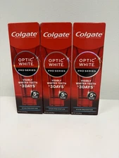 3~Colgate Optic White Pro Series Stain Prevention Whitening Toothpaste 3oz 12/26