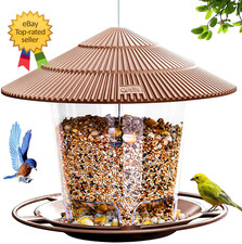 Bird Feeder Outdoor Hanging for Wild Bird Seed Brown