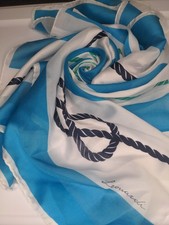 Vintage Leonardi Scarf Coastal Nautical Rope Carola  s Inc Italy 30" Square