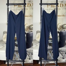 Diane Von Furstenberg Navy High Waisted Tailored Straight Leg Pants Womens 8 EUC