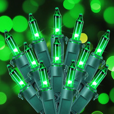 St. Patrick s Day Mini String Lights, 2-Pack 50ct 13ft Green Plug-In