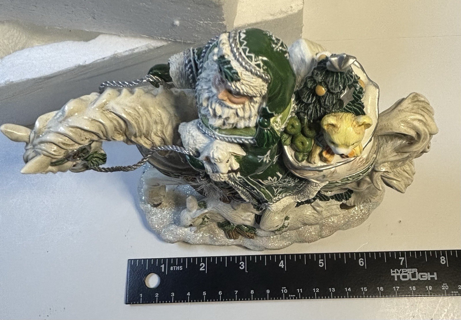 Fritz and Floyd Christmas Winter Garden Santa on a Horse Musical Green IOB