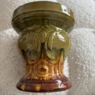Glazed Pottery McCoy ? Jardiniere Planter Pot Green Yellow Brown